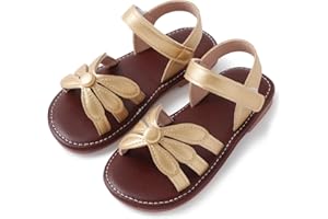 Happy Cherry Sandales pour Petites Filles Sandale d'été Chaussures Plates en cuir PU Enfant Fille Extérieur EU 21-30