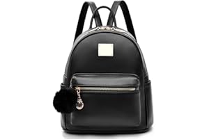 I IHAYNER Girls Fashion Backpack Purse Leather Mini Backpack Purse for Women Satchel School Bags with Pompom Travel Daypacks