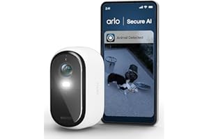 Arlo Essential 2 HD Video Security Camera Outdoor Wireless, Battery Operated Home Camera With Colour Night Vision, Light, Siren, 2 Way Audio & WiFi, Arlo Secure Free Trial, 1 Camera, White