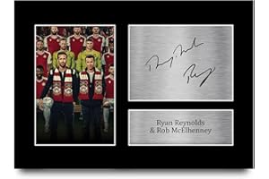 HWC Trading A4 Ryan Reynolds & Rob McElhenney Wrexham Gifts Printed Signed Autograph Picture for Football Fans and Supporters - A4