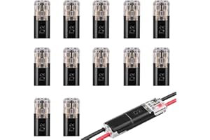 BOULESENM 12 Stück - Conector eléctrico resistente al agua, conectores de cable de coche impermeables de 2 pines, conector impermeable de 2 cables, conocimiento de 12 V, para cable 18-22 AWG (Negro)