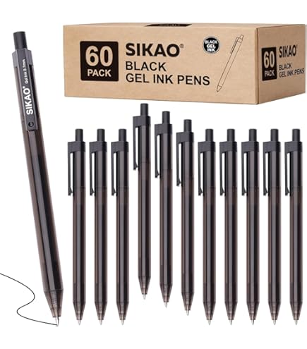 Sikao Blauwe Pennen Bulk, 60-pack Intrekbare Balpennen, Blauwe Inkt 1,0 mm Medium Punt Soepele Schrijving Zonder Smeren, Multipack Klikpennen voor Docenten, Studenten, Serveerders, School & Kantoor