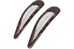 7cm Large Plain Tort Brown Bendies Sleepies Snap Clips Hair Clips Slides for Women Girls by Glitz4Girlz