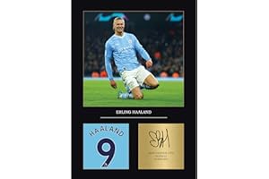 GENERIC Erling Haaland Gift Signed A4 Print Display Unframed Manchester City Gifts For Boys Digitally Reproduced Signature Man City Gifts For Boys