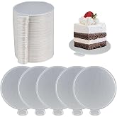 HONZUEN Round Cake Bases 100 Pieces 8 cm Silver | 100 Round Bases &bull; Diameter 8 cm &bull; For Cakes, Mousse and Desserts