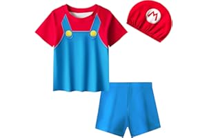 PITEVOTUR Princess Peach Swimming Costume Girls Swimsuit Kids Rash Guard Swim Set 3-10 Years