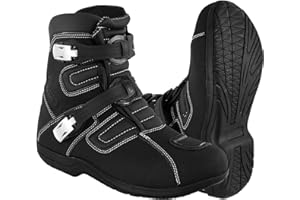 MR.PRO Motorbike Genuine Leather Short Ankle Boots Motorcycle Waterproof Off Road Touring Shoes for Men