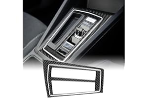 KUNGKIC Real Carbon Fiber Car Center Gear Shift Panel Cover Trim Sticker Protector Decoration Interior Trim for VW Golf 8 MK8 2020 2021 2022 2023 Accessories Auto Parts Gift (TypeA, Black)