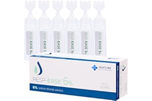 Resp-Ease 6% Sterile Hypertonic Saline Solution for Inhalation via Nebuliser - Helps Clear Airways and Congestion from Lungs - 60 x 4ml Vials - Strong Nebuliser Saline Solution