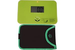 NEWLINE NY NewlineNY Step On Super Mini Smallest Travel Bathroom Scale with Trip Protection Sleeve: SBB0638SM-GN (Green) + NY-SMS-S001-BG