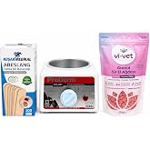 ProDerm +Plus Profesyonel Ağda Seti, Wax Heater 45 + vi-vet Pudralı Gran&uuml;l Sir El Ağdası 250g + 100 Adet Spatula