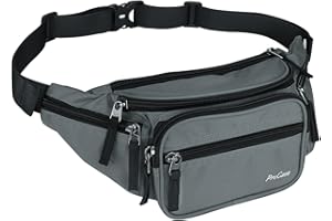 ProCase Sac Banana/Sacoche de Ceinture Homme Femme, Fanny Pack Waist Pack Léger Ville de Sécurité pour Voyage, Sac à Taille pour Randonnée Outdoor Sport