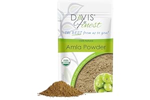 Davis Finest Organic Amla Powder 100g, Ayurvedic, Hair Growth, Strengthening, Thickening, Volumizing, Deep Conditioning, Anti-Frizz, Hair Shine