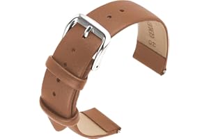 cobee Skórzane paski do zegarka, miękka skóra cielęca, szybkie odpinanie, wymienne, dla mężczyzn i kobiet, uniwersalne, klamra ze stali nierdzewnej, 12.5+7.5cm/4.9+2.9inch, Skóra