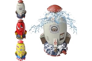 SUNSHINE SMILE Rocket Wassersprinkler Outdoor, Wasserspielzeug Garten, Wasser Rocket Sprinkler für Kinder Raketenform