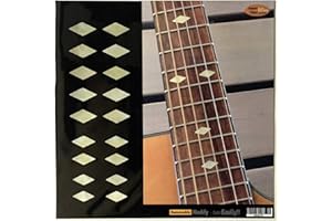 Inlaystickers Marqueurs de Frettes pour guitares, basses & ukulélés - Traditional Diamonds - Perle Blanche Vieillie F-307DD-AWP