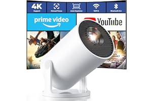 [App integrata & 2025 Upgraded] Einyoumily Mini Proiettore Portatile 4K Supporto con WiFi 6 Bluetooth 5.4 Auto Keystone Rotabile 180° per Phone/PS5/HDMI/TV Stick/USB/PC