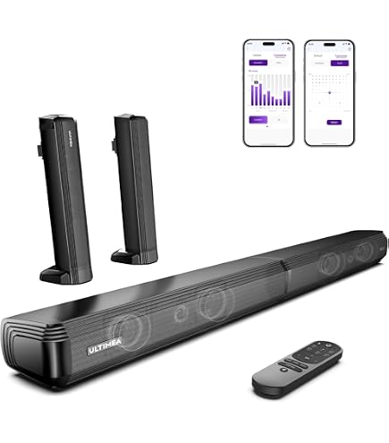Kiano Soundbar per TV Bluetooth, 60 W (2 x 30 W), LED, controllo remoto, Bluetooth 5.0, ottico, HDMI ARC, AUX, USB, soundbar per dispositivi TV, sistema audio TV, altoparlante PC