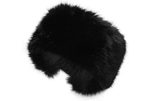 ZLYC - Fascia per capelli da donna invernale, grande, lavorata a maglia, in pelliccia sintetica, elastica, protezione per le orecchie (Nero monocromatico)