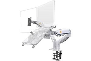 NB North Bayou Supporto Monitor per Laptop, Braccio porta monitor 2 in 1, per Schermo del Computer 17-27" per Notebook 10 a 17 Pollici, Carico 2-9 kg VESA 75/100 mm F160-FP Bianco