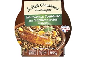 La Belle Chaurienne Saucisse de Toulouse aux Lentilles Vertes du Berry, 300g