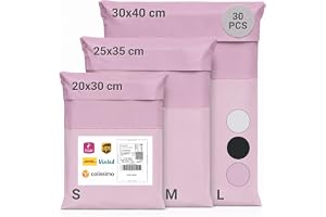 Zenacasa - 30 Vinted paketfraktpåsar - Storlek S/M/L - Slitstarkt, ogenomskinligt och vattentätt plastkuvert