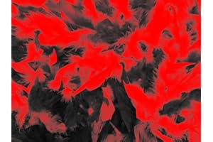 KARABU Boa de plumes en véritable rouge et noir 200 cm