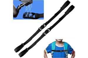 Fyfjur 2 PCS Sangle Sac a Dos, Attache Sac a Dos, Sangle Poitrine Sac a Dos Réglable, Sangle Poitrine Enfant, Sangle de Taille Sac a Dos Nylon Antidérapant pour Sac à Dos Scolaire en Plein Air (Noir)