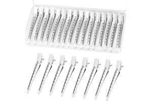 Gingbiss 24 Pcs Pin Curl Clips, 3.5 Inch Duck Billed Hair Clips for Styling Sectioning, Metal Hairdressing for Women, Alligator Clips for Roller, Salon, Bows DIY, Silver
