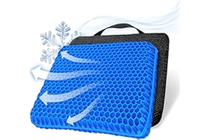 MELQUE Cuscino ortopedico in gel, fresco e traspirante, per alleviare l'affaticamento dei fianchi con rivestimento antiscivolo, adatto per auto, sedie, sedie a rotelle