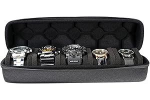 AUKURA Akura Scatola portaoggetti 5 orologi con cuscino in spugna per 5 orologi (nero)