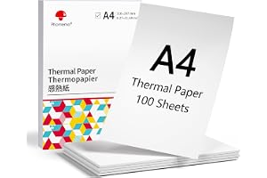 Phomemo M08F A4 termiskt papper kompatibelt med Phomemo M08F M832 M834 Q302 och andra A4 bärbara skrivare, M08F skrivarpapper, 210 x 297 mm, 100 ark
