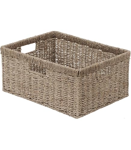 OIAHOMY Aufbewahrungskörbe Aus Baumwollseil – 3-teiliges Set Mit Griffen – Weiß, 32 X 22 X 14 Cm