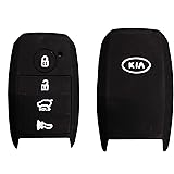 Silicone Key 4 Button Remote Black Color Cover for KIA Seltos Smart Key (for Push Button Start only) 1 Unit by Generic Hub™