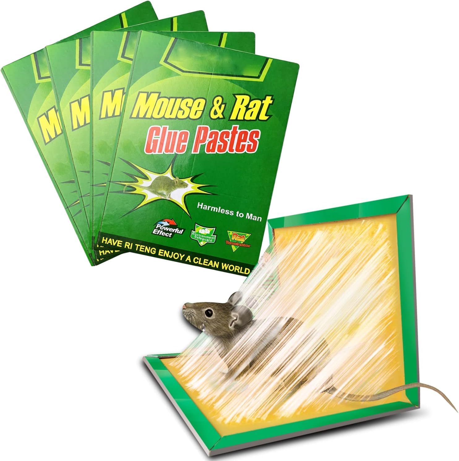 ALLBASA Piege a Souris, Piege a Rat,Colle Souris Piege Attrape Souris Anti Souris Plaques Collantes Souris, Plaques de glu Anti Souris Anti Rat (5pcs)