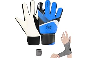 AUSYIWI Gants de Gardien de But pour Enfants, garçons & Filles, Gants de Football, Taille 5-7 Gants de Football pour Enfants + protège-Poignets