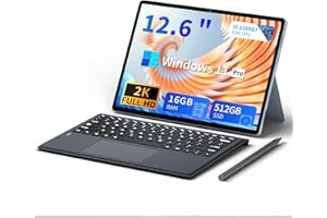 KiiUiUi 12.6'' Ordenador Portátiles 2 en 1, Windows 11 PC Portatil Core i7-1165G7 CPU, Portátil 16GB RAM 512GB SSD, Laptop 2160 * 1440 IPS Pantalla Táctil, Tablet PC y Teclado Magnético und Pen