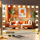 FENCHILIN Vanity Mirror with Lights 18 LED 80x58m Hollywood Vanity Mirror | Large Vanity Makeup Mirror with USB Charing Port 