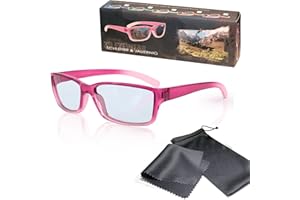 SCHLEITER & JAUERNIG Gafas 3D para niños pasivo para RealD - Rosado-transparente - Polarizadas circular - Compatible con Cinema 3D de LG, Easy 3D de Philips, televisores 3D con polarización circular de Toshiba, Grundig, Sony, Panasonic y RealD en los cines - No Gafas 3D activas - No Active Shutter - Con estuche y paño de microfibra