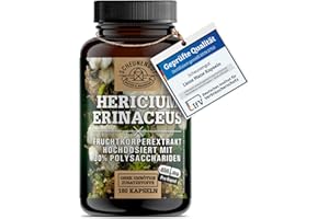 ‎SCHEUNENGUT Lions Mane 1950mg -WICHTIG: 30:1 Extrakt (=58500mg Hericium Erinaceus pro Tagesdosis) +30% Polysaccharide +5% Beta Glucan -Lions Mane Kapseln- Vegan + Laborgeprüft DE SCHEUNENGUT®