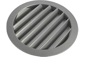 DUTCH ENVIRONMENT CORPORATION DEC Rejilla de Ventilación Exterior de Aluminio para Extractor de baño, Cocina, Garaje, Pared | Rejilla Redonda con mosquitera metálica, Color Resistente a Rayos UV (Gris, 150mm)