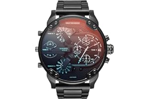 Diesel męski zegarek Mr. Daddy, kwarcowy mechanizm wielofunkcyjny z paskiem ze stali szlachetnej