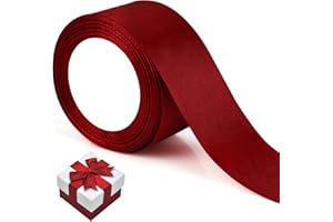 LROCOTANC Satinband Rotwein - Geschenkband Breit 5cm x 22m - Schleifenband Weihnachten - Geschenkschleife - Seidenband - Geschenkband Hochzeit - Red Band (Rotwein)