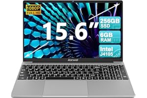 AOCWEI Ordenadores Portatiles 15.6 Pulgadas 6GB RAM 256 GB SSD Expansión, Ordenador Portatil Win 11 con 5G WiFi Bluetooth 4.2 USB HDMI con Ratón Inalambrico & Pegatinas Teclado Español-Gris
