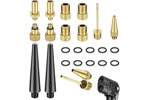 LOVEXIU Adaptateur de Pompe à Vélo 24 Pcs,Adaptateur de Pompe à Pneu de Bicyclette,Pompe à Vélo Adaptateur d'aiguille,Valve DV AV SV pour Pompe à Vélo,Embout Pompe Velo en Cuivre pour Ballon vélo de Montagne