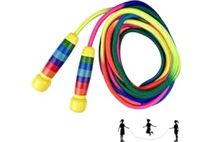 Pryzmax 5M Comba de Saltar Niña, Cuerda Saltar Fitness Mujer, Saltador Niños, Jump Skipping Rope, Cuerda de Saltar Arcoiris para Niños, Children'S Rainbow Skipping Rope, para Ejercicios de Fitness