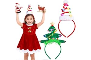PlsMupn 2 Pièces Serre Tete Noel Lumineux, Accessoires Noel pour Enfants et Adultes, Accessoires de Photobooth pour Famille Photos et Fournitures Fête de Noël