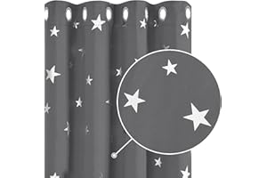 ‎DECONOVO Deconovo Vorhänge Lichtundurchlässig thermo gegen Kälte Thermogardinen Blickdichter Vorhänge mit Ösen Verdunkelungsvorhänge, 214x132 cm(HöhexBreite), Hellgrau, 2er Set