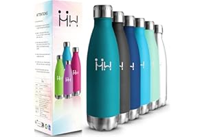 HoneyHolly Borraccia Termica, Doppia Parete Bottiglia Acqua in Acciaio Inox - 500ML - Senza BPA Bottiglia Termica, Antigoccia, Borraccia Palestra, Borraccia per Scuola, Sport, Ufficio