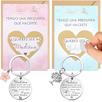 Tarjeta rasca ¿Quieres ser mi madrina y padrino? + llavero ...